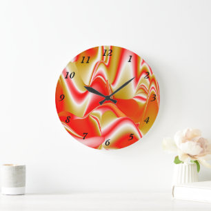 Relógio Grande Amor e Abstrato 3D Rainbowart Dourado