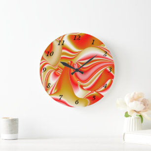 Relógio Grande Amor e Abstrato 3D Rainbowart Dourado