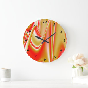 Relógio Grande Amor e Abstrato 3D Rainbowart Dourado