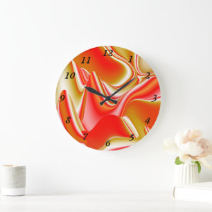 Relógio Grande Amor e Abstrato 3D Rainbowart Dourado