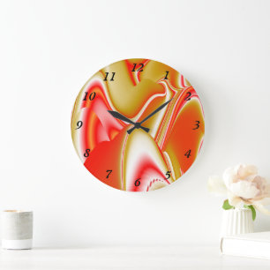 Relógio Grande Amor e Abstrato 3D Rainbowart Dourado