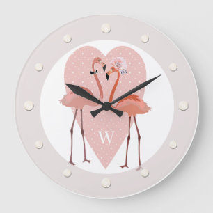 Relógio Grande Amor na moda de Flamingo rosa