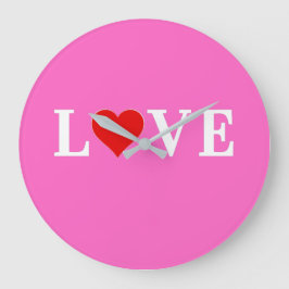 Relógio Grande Amor rosa Elegante romântico