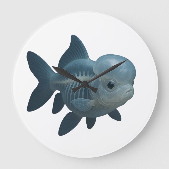 Relógio Grande Anatomia translúcida dos peixes (Frente)