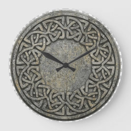 Relógio Grande Ancient Infinite Weave Celtic Stone Wall Clock