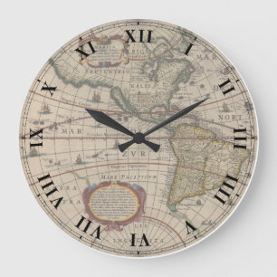 Relógio Grande Ancient World Map Clock