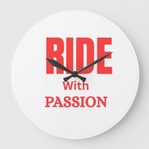 Relógio Grande Andar Com Paixão – Tipografia Motivacional de Moto