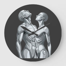 Relógio Grande Android Union: Cyborg Couple Round Wall Clock
