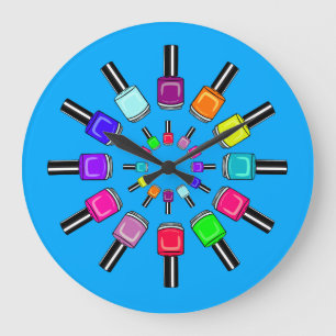 Relógio Grande Aneis de Esmalte Azul