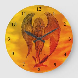 Relógio Grande Angel no estilo de tatuagem