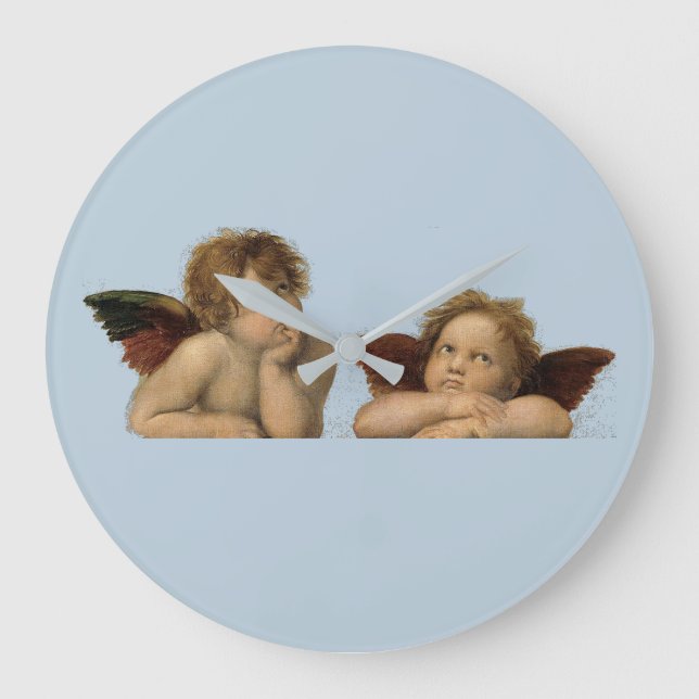 Relógio Grande Angels anjo Raffael - Madonna Sixtina Raphael - (Frente)