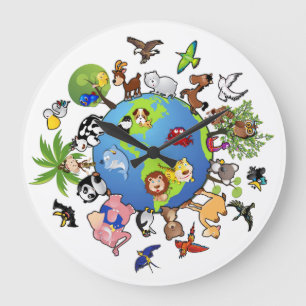 Relógio Grande Animais para a paz de mundo - pulso de disparo