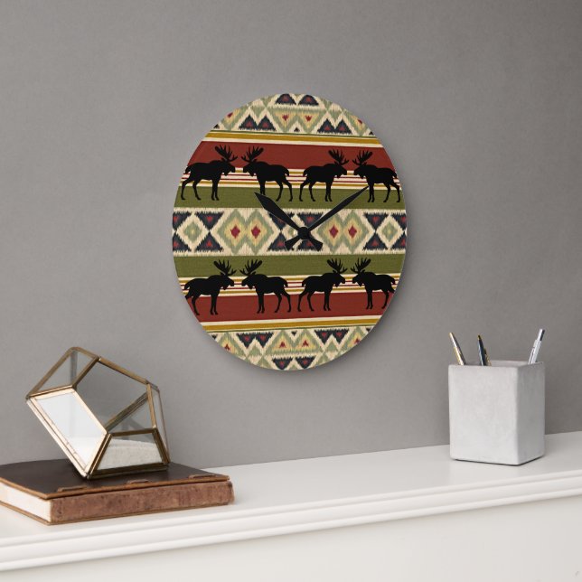 Relógio Grande Animais Selvagens, Animais Vermelhos, Ochos Vermel (Escritório)