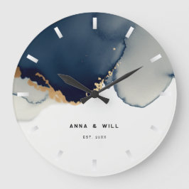 Relógio Grande Aniversário da Costa Náutica Náutica Dourada Azul