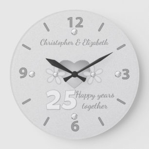 Relógio Grande aniversário de 25 anos com nomes