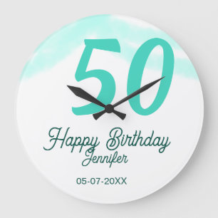 Relógio Grande aniversário de 50 anos adicionar nome data ano ver