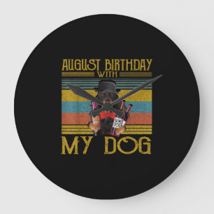 Relógio Grande Aniversário De Agosto Com Meu Gordon Setter Dog 20