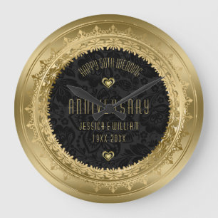 Relógio Grande Aniversário de Casamento com 25 de Frame Dourado A