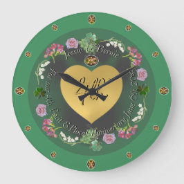 Relógio Grande Aniversário de Casamento Floral e Fruta 4º+Foto