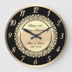 Relógio Grande Aniversário de casamento floral elegante de