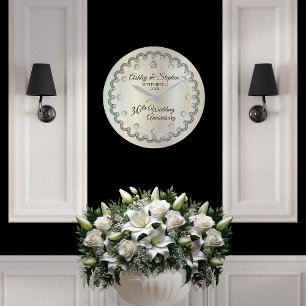 Relógio Grande Aniversário de Casamento por 30 de Pérolas e Dia