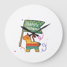 Relógio Grande Aniversário Fofo Desenhado à Mão 