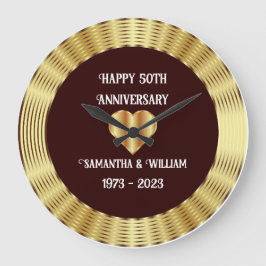 Relógio Grande Aniversário Minimalista Da Borgonha E Do Casamento