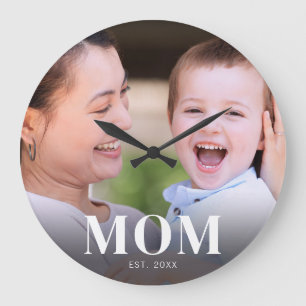 Relógio Grande Ano de Fundação da Mamãe Foto Moderno Minimalista