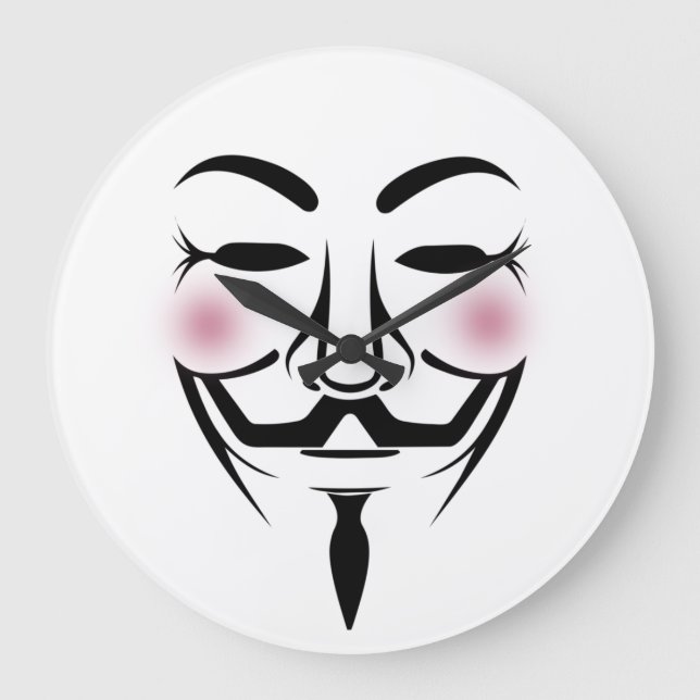 Relógio Grande anonymus mask vendetta hacker cyber internet hackt (Frente)