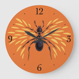 Relógio Grande Ant Art Insect Lover Fiery Orange Entomology