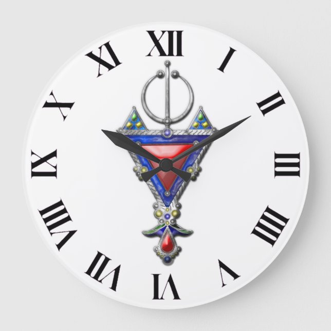 Relógio Grande antigo símbolo tribal de joias de berbere pendente (Frente)