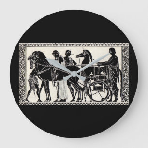 Relógio Grande Antigos homens e cavalos romanos