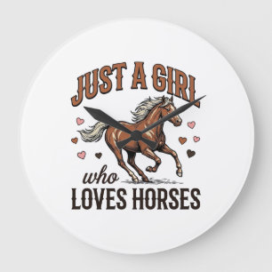 Relógio Grande Apenas Uma Garota Que Ama Cavalos Camisa Vintage D