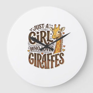 Relógio Grande Apenas uma garota que ama girafas camiseta vintage