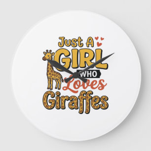 Relógio Grande Apenas Uma Garota Que Ama Girafas Desenho Vetorial