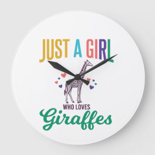 Relógio Grande Apenas uma garota que ama girafas desenho vetorial