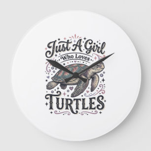 Relógio Grande Apenas Uma Garota Que Ama Tartarugas Camisa Vintag