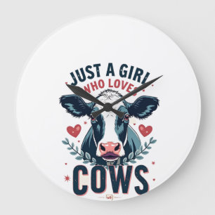 Relógio Grande Apenas Uma Garota Que Ama Vacas Vintage Neon Amant