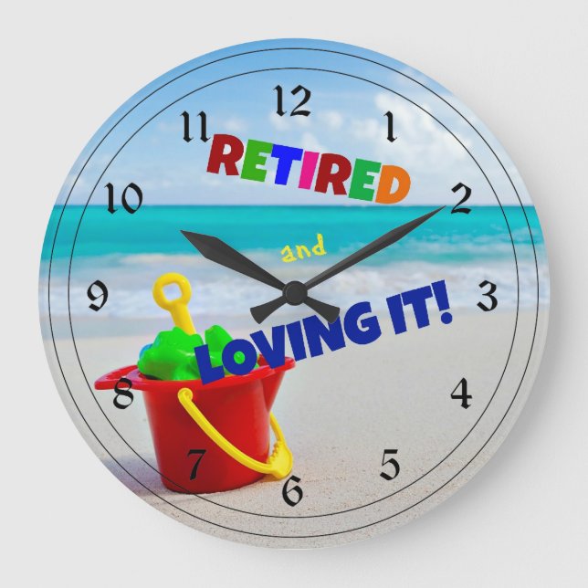 Relógio Grande Aposentado e Adorando - na Praia (Frente)