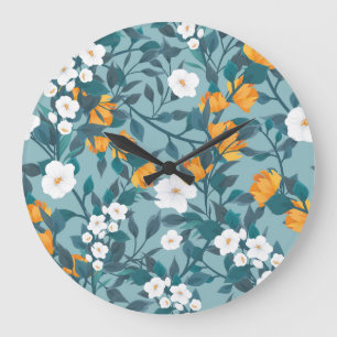 Relógio Grande Apple Floral: Um Padrão De Sangue Motif.