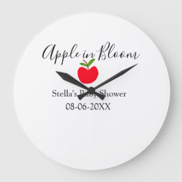 Relógio Grande Apple in bloom baby shower red apple name date 