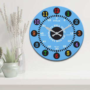 Relógio Grande Aprendendo a Informar Hora (Azul)