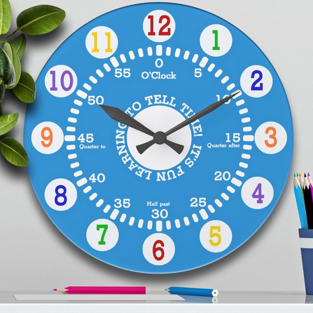 Relógio Grande Aprendendo a Informar Hora (Azul) (Criador carregado)