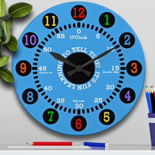 Relógio Grande Aprendendo a Informar Hora (Azul)