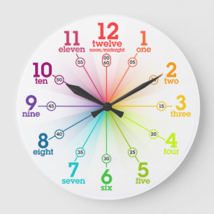 Relógio Grande Aprendizagem colorida