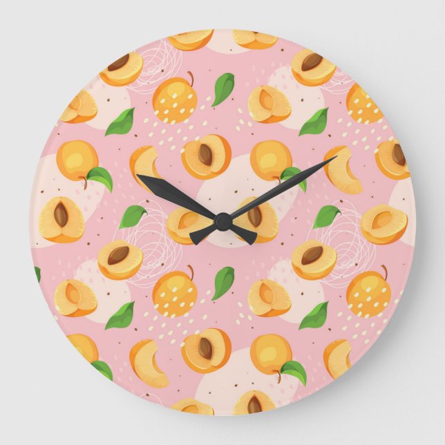 Relógio Grande Apricot, folhas, textura de vinheta perfeita. (Frente)