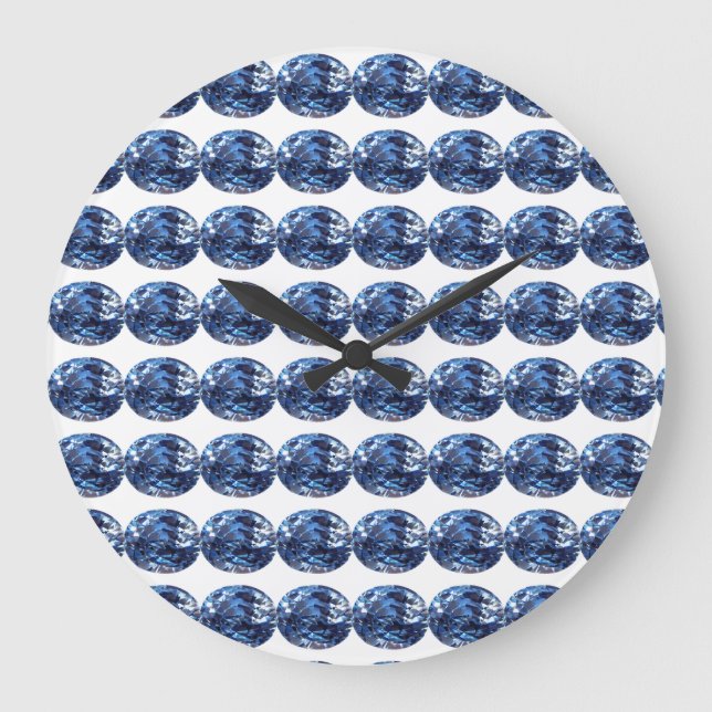 Relógio Grande Aquamarine Gemstone, Sky Blue (Frente)