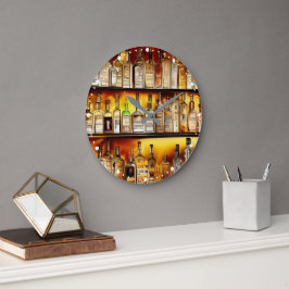 Relógio Grande Aquarela artística do Bar traseiro