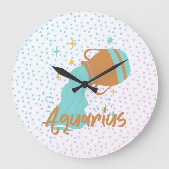 Relógio Grande Aquário Moderno Bearer de Água Zodiac (Frente)