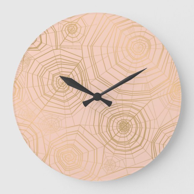 Relógio Grande Aranha de Pastel: Padrão de Dia das Bruxas. (Frente)